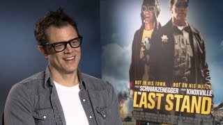 The Last Stand stars Johnny Knoxville and Jaimie Alexander on iconic Schzwarzenegger [upl. by Pia]