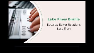 Equalize Editor  Relations  Less Than [upl. by Nimrahc866]