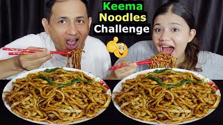 KEEMA NOODLES EATING CHALLENGE WITH LEFT HAND CHOPSTICKS BudaBudiVlogs MeroNepaliKitchen [upl. by Anahsar]