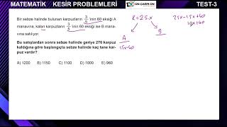 Kesir Problemleri Test 3 Soru 1 [upl. by Eirruc]