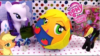 MY LITTLE PONY Giant Play Doh Surprise APPLEJACK  Surprise Egg and Toy Collector SETC [upl. by Ramedlab]