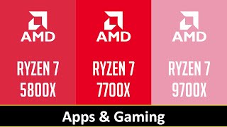 RYZEN 7 5800X vs RYZEN 7 7700X vs RYZEN 7 9700X [upl. by Lotus]