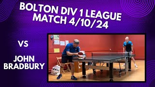 Neil Myatt vs John Bradbury Long pips BH  Bolton Div 1 League Match  41024 [upl. by Garner705]