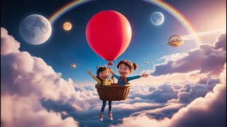 The Colorful Balloon Ride  Up in the sky in a red balloon [upl. by Inahteb64]