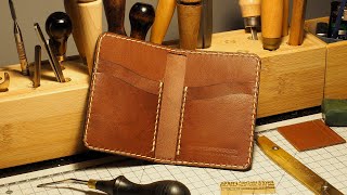 Making the Vertical Card Wallet with Kangaroo Leather [upl. by Sarina130]