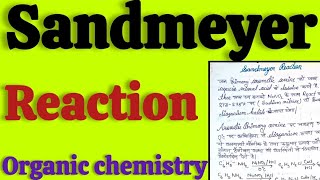 Sandmeyer reaction in hindi  Organic chemistry MSc chemistry hindi notesRitikahennatutorial [upl. by Chloette]