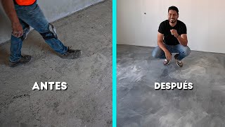 Agregando RESINA EPÓXICA en piso de CONCRETO rustico [upl. by Enneite261]