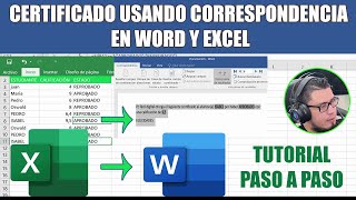 Combinar Correspondencia en Word con datos de Excel para crear Certificados [upl. by Suhail]