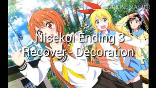 Recover Decoration  Nisekoi Ending 2  with lyrics [upl. by Glendon]