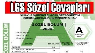 LGS Sözel Cevaplar 2024 [upl. by Weidman]