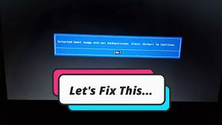 Fix selected boot image did not authenticate error  Fix secure boot error in minutes [upl. by Nnairrehs]
