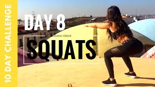 Butt Lift and Flat Abs Workout in 10 Days  Squat Challenge Day 8 [upl. by Anilahs]