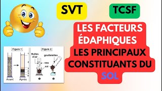 ⭐TCSSVTECOLOGIE⭐Les facteurs édaphiques  Les principaux constituants du sol sol svt tcs [upl. by Eenert]