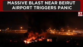 Large Explosions Near Beirut Airport Prompt Mass Evacuations Amid Rising Tensions IsraelHezbollah [upl. by Fahland]