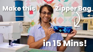 How to Sew a Zipper Bag for Beginners in 15 Minutes 🦋 Quick and Easy Sewing Project [upl. by Reivax645]