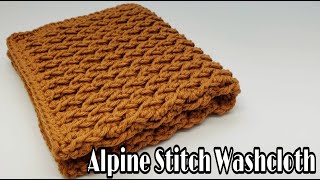 Easy Crochet Alpine Stitch  Crochet Washcloth Tutorial [upl. by Martz]