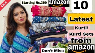 😃 10 Amazon KurtiKurti Set Haul Starting Rs399 Amazon Officewear Kurtis amp Bottoms❤️Amazon Haul [upl. by Navarro]