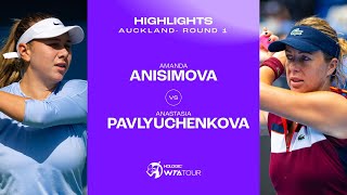 Amanda Anisimova vs Anastasia Pavlyuchenkova  2024 Auckland Round 1  WTA Match Highlights [upl. by Blanka]