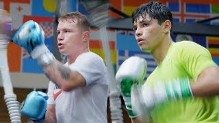 Training Camp Day 1 Sparring at Canelo Álvarezs Gym  Ryan Garcia Vlogs [upl. by Yentruocal2]