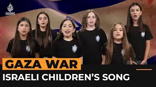 Israeli state TV video shows children singing about Gaza  Al Jazeera Newsfeed [upl. by Naynek]