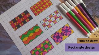 How to draw Rectangle shape drawingtessellation artArtampbeyond [upl. by Ylloh]