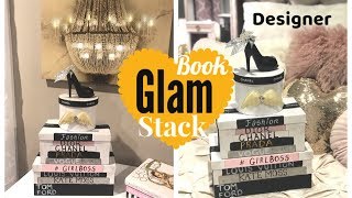 DIY GLAM DESIGNER BOOK STACK OUT OF GIFT BOXES [upl. by Landau]