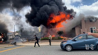 Moments after a plane crashes into homes in Santee [upl. by Leinto]