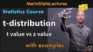 tdistribution in Statistics and Probability  Statistics Tutorial 9  MarinStatsLectures [upl. by Nabla]