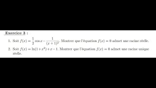 Théorème des valeurs intermédiaires Ex3 Série II de TD danalyse I SMPC [upl. by Esertak]