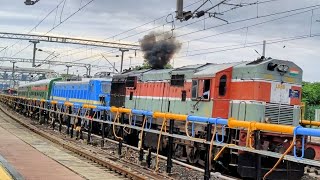 smoker💀🔥🎧 ldhalco❣️departure from ratlam with G7amp armytrain train indianrailways railfanning [upl. by Olnay]