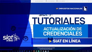 TUTORIAL ACTUALIZACIÓN DE CREDENCIALES EN SIAT EN LÍNEA [upl. by Zusman]