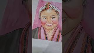 watercolour portrait 😱🥰🔥watercolorportrait watercolorpainting watercolourportrait watercolour [upl. by Jena]