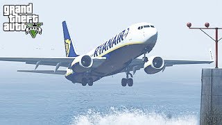 GTA 5  Ryanair Boeing 737 Late GoAround Close Call  Landing HD [upl. by Mauldon]