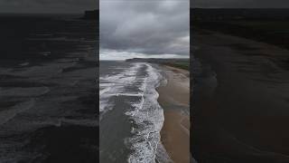 Marske Village Beach During Winter Seas in North East UK sea uk travel explore dji drone [upl. by Piderit]