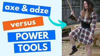 Axe amp Adze vs Power Tools cutting timber frame joists [upl. by Dnomal839]