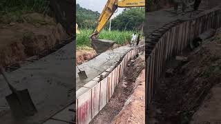 Concrete pouring process for ditch wall [upl. by Azilem488]