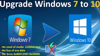 How to upgrade Windows 7 to Windows 10 WITHOUT Media Creation Tool  New hack🚀  No loss of data [upl. by Annairba]