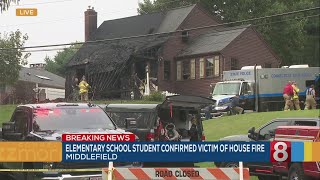 Elementary school student confirmed dead after Middlefield house fire [upl. by Ajroj]