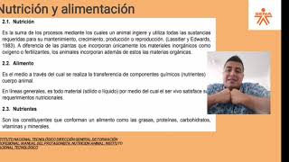 Clase 1 Principios de la nutrición y alimentación animal [upl. by Stoughton]