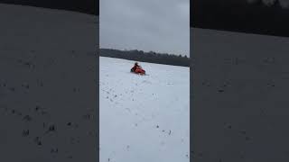 My 3 year old learning to ride Polaris 120 snowmobileviralvideo polaris viralshorts shortsfeed [upl. by Ahsitra106]