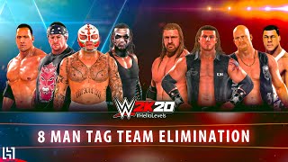 WWE 2K20 8 Man Tag Team Elimination Gameplay Match  Old School SmackDown Edition [upl. by Meade]