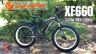 Cyrusher XF660 Fat Tire eBike  500W hub motor  48V Battery [upl. by Slavic]