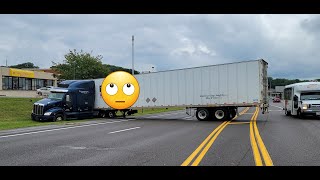 Tow truck moves jackknifed semi in Michigan blizzard [upl. by Krum]