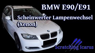 BMW E90E91 Scheinwerfer Lampenwechsel Xenon  Tutorial [upl. by Nalyk332]