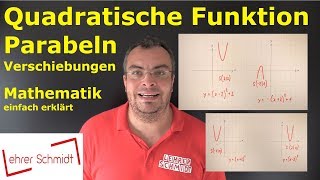 Parabeln  quadratische Funktionen  Verschiebungen  einfach erklärt  Lehrerschmidt [upl. by Nina]