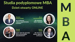 Studia Podyplomowe MBA  Dzień otwarty online [upl. by Yna518]