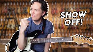 5 easy riffs to show off your skills in the guitar store [upl. by Ynnek]