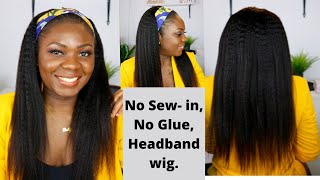 Perfect For Every Natural Hair Sister Kinky Straight Headband Wig 20 Inches Tinashe Hair [upl. by Naesed329]