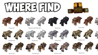 Minecraft 1213 ALL 9 NEW WOLVES where amp how find [upl. by Yssirhc317]