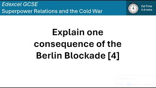 Explain One Consequence of the Berlin Blockade [upl. by Eilsehc260]